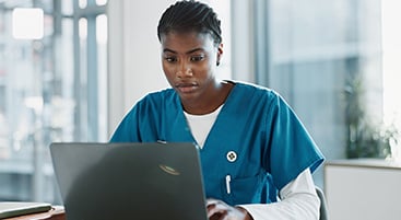 nurse on laptop